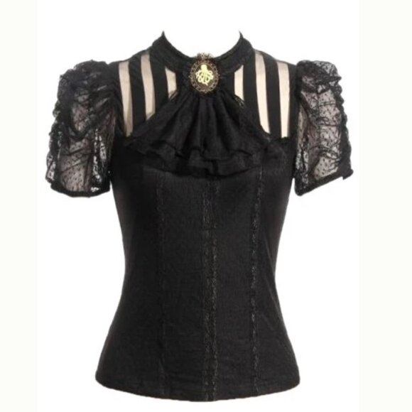 NWOT Lolita Victorian Steampunk Blouse - Picture 4 of 8